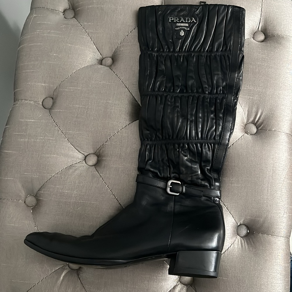 Prada Leather Boots Sz 38.5